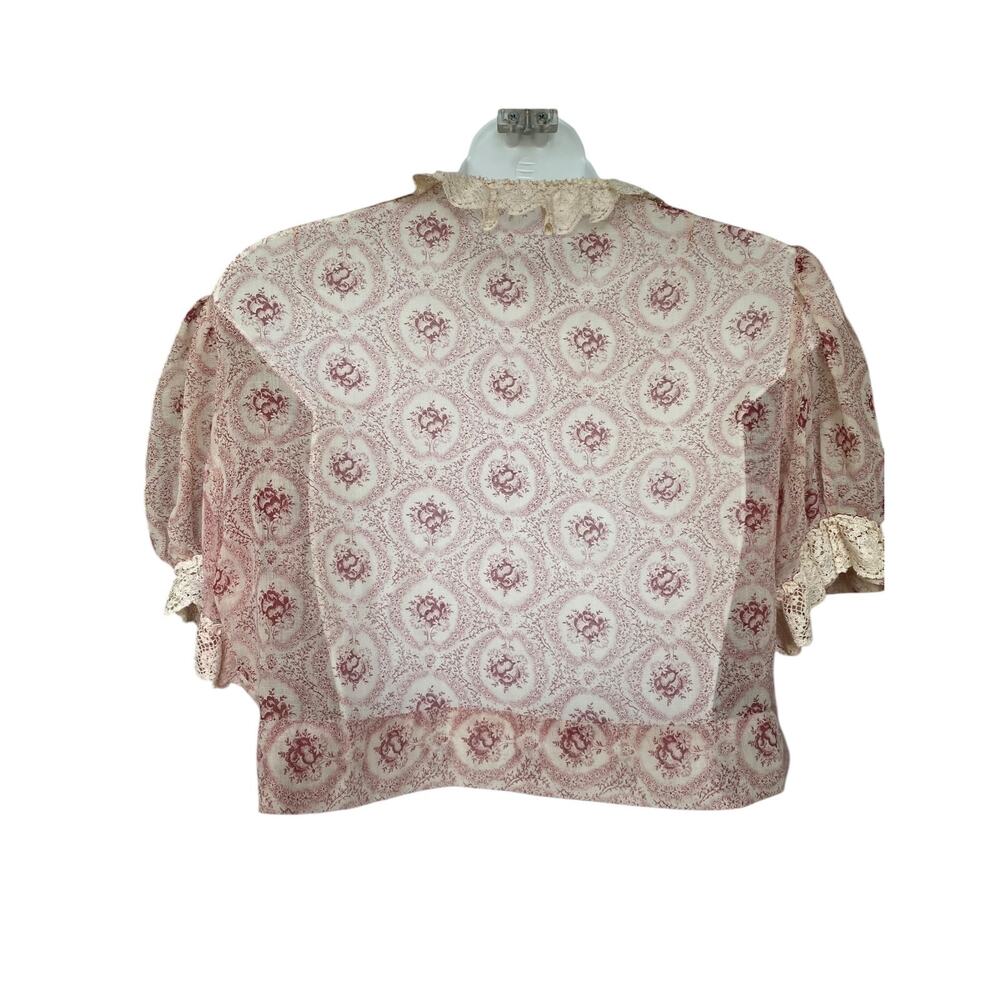 Vtg 70s Boho Handmade 2-Piece Pink Floral Halter Maxi Dress & Bolero Set XS OOAK - Picture 6 of 15